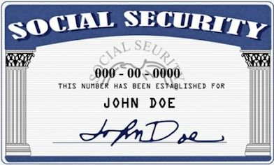 Picture of John Doe Social Security Card